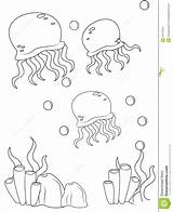 Jelly Coloring Fish Illustration sketch template