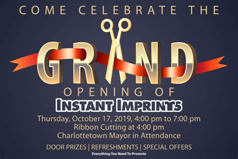 instant imprints grand opening charlottetown youre invited    instant imprints