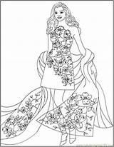 Coloring Pages Fantasy Color Princess Adult Fashion Dress Popular Library Clipart Coloringhome sketch template