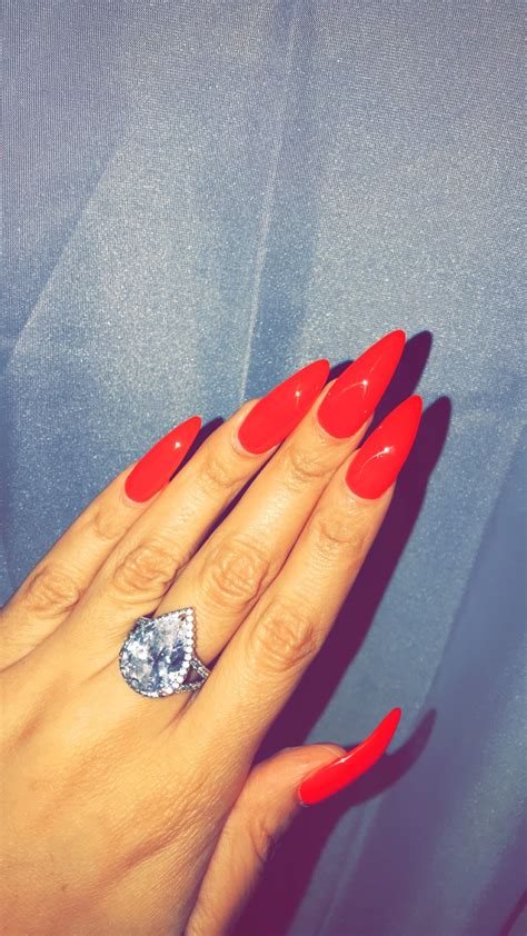 ferrari red red nails dnd gel polish stiletto nails long nails sunset
