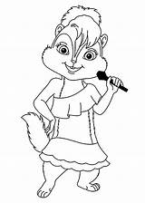 Coloring Pages Chipmunk Brittany Alvin Chipmunks Popular Print sketch template