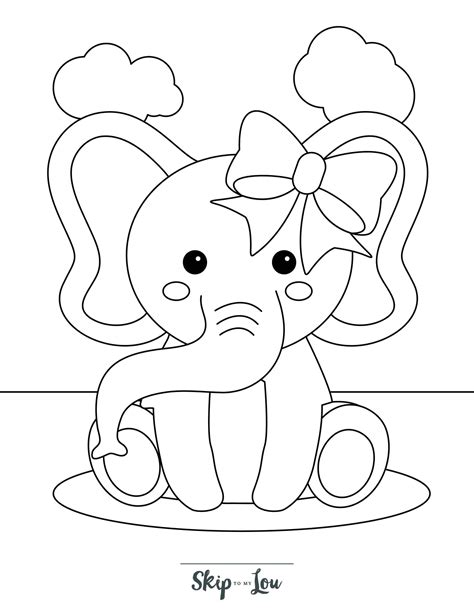 printable coloring pages large elephant