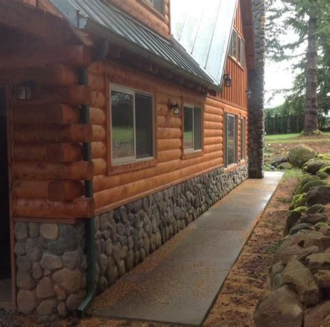 elegant faux log cabin walls  home plans design