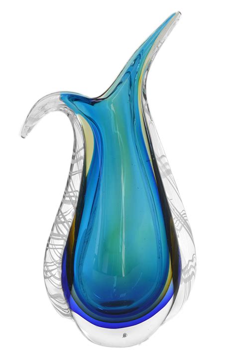 Hand Blown Blue Glass Vase Decor For You