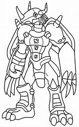 Digimon Wargreymon Lineart Fusion sketch template