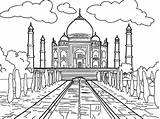 Mahal Taj Coloring Marble Para Colorear Dibujos Del Pages Dibujo Mundo India Printable Color Kids La sketch template