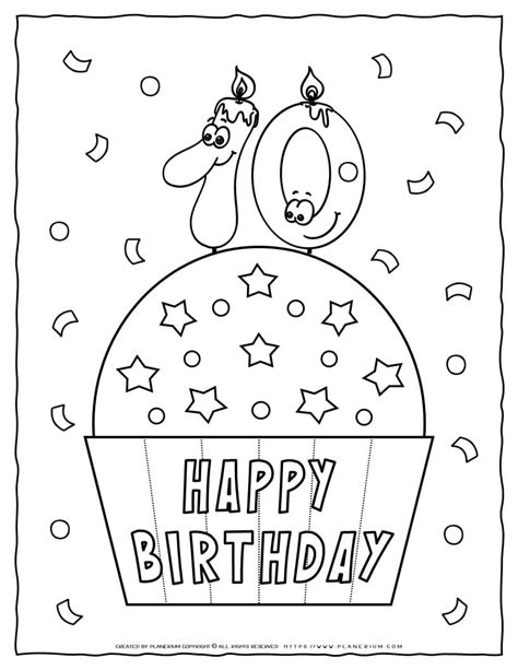 happy birthday coloring page  birthday planerium