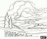 Landschap Paisaje Montañas Bergen Kleurplaatkleurplaten Wolken Pintar Paesaggio Paisagem Nuvole Montanhas Paisagens Malvorlagen Printen Landscapes Colorearjunior Nubes Colorare Naturali Paesaggi sketch template