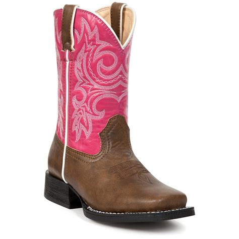 girls durango lil partners western boots hot pink  cowboy western boots