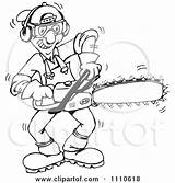 Chainsaw Tree Coloring Trimmer Clipart Man Cutter Pages Illustration Starting Vector His Royalty Dennis Holmes Designs Chainsaws Holding Color Mad sketch template