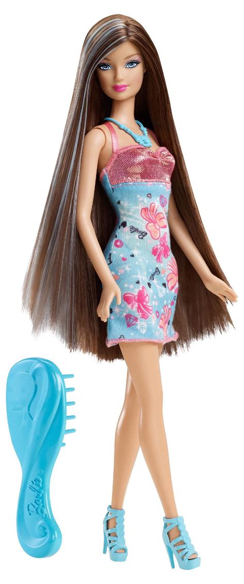 Barbie Hair Tastic ® Brunette And Blue Long Hair Doll Toys