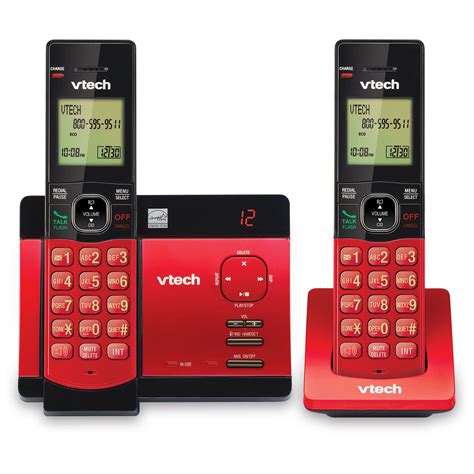 handset red cordless phone  digital answering system caller id