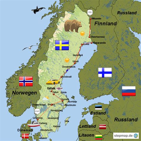 schweden von reisemausi landkarte fuer schweden