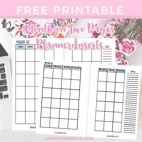 undated month   pages planner inserts planner printables