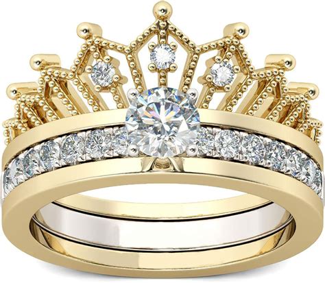 fmjiuge crown ring stackable simple  women rings princess queen
