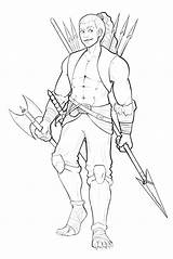 Dnd Barbarian sketch template