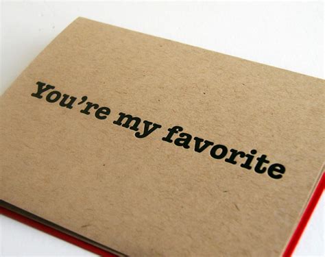 letterpress valentine card youre  favorite