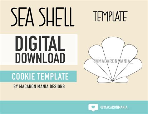 sea shell macaron template digital   svg etsy uk