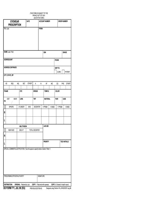 Dd Form 771 Fill Online Printable Fillable Blank