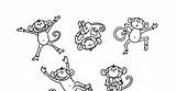 Monkeys Jumping Kidsuki Crayons Gestures sketch template