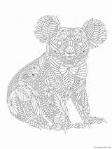 Zentangle Coloring4free Koala sketch template