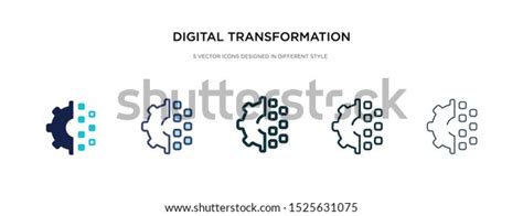 digital transformation icon different style vector stock