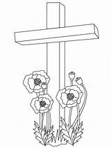 Coloring Pages Remembrance Poppy Colouring Kids Memorial Drawing Cross Choose Board Popular Anzac sketch template