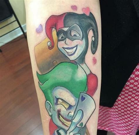 Small Harley Quinn And Joker Tattoos