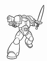 40k Fallout Warhammer Lineart Blazbaros Disegni Sketch Librarian sketch template
