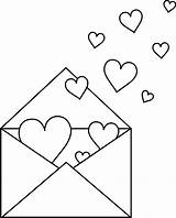 Valentine Clipart Envelope Letter Coloring Colorable Clip Heart Note Pages Color Valentines Cliparts Sweetclipart Outline Hearts Drawing Line Drawings Letters sketch template