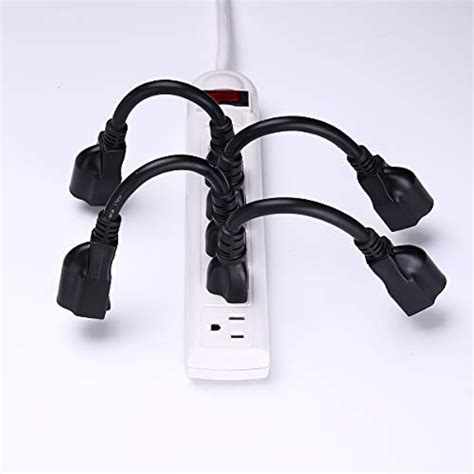 ul listed short power extension cord outlet saver awga prong  pack  ebay