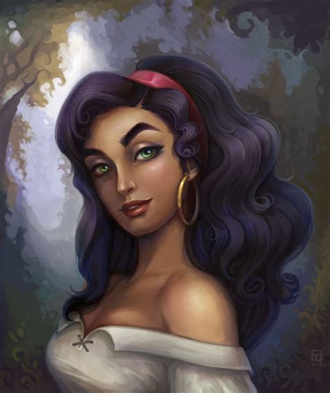 esmeralda disney pictorial painting portrait  falinoregdeviantartcom  atdeviantart