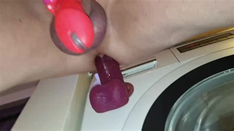 Being Fucked By Dildo Stuck To Washing Machine On Spin Whilst I M In