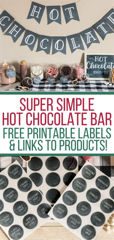 create  charming hot chocolate bar   printable labels