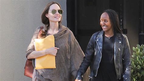 Angelina Jolie And Zahara Seen Holding Hands While Running