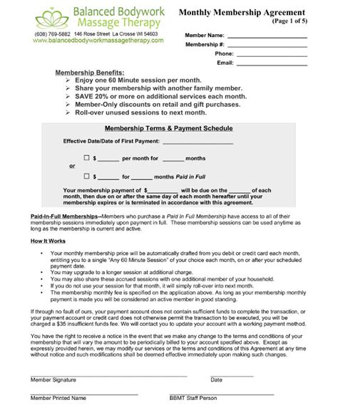 massage therapy contract 10 examples format pdf examples