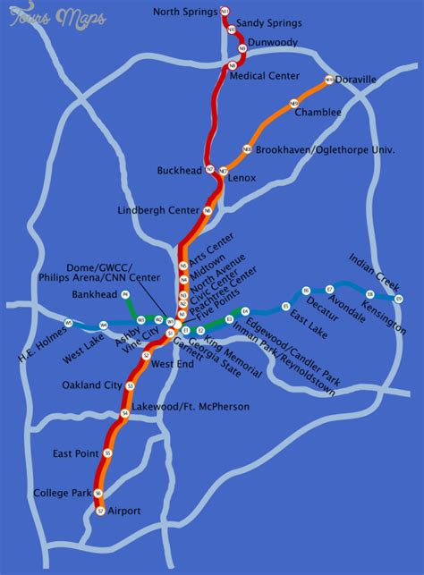 atlanta subway map toursmapscom