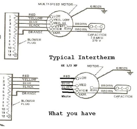 furnace wiring diagram  blower motor