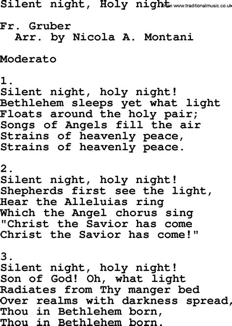 catholic hymns song silent night holy night lyrics