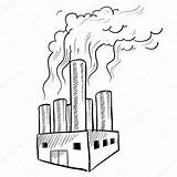 Pollution Factory Air Sketch Doodle Industrial Vector Coloring Pages Smokestack Style Polluting Stock Illustration Emissions Environment Drawing Greenhouse Gas Preview sketch template