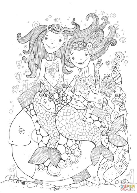 mermaids coloring page  printable coloring pages