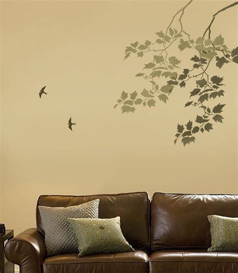 wall stencil sycamore weeping branch reusable stencils  etsy uk