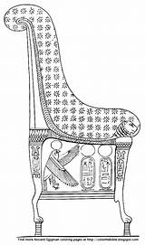 Egyptian Throne Furniture Ancient Coloring Color Cushion Inscriptions Chair Painted Legs Feet Royal Wood Description sketch template