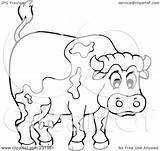 Bull Outline Coloring Barnyard Illustration Royalty Clipart Rf Visekart Regarding Notes Background sketch template