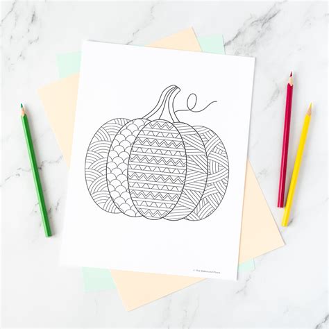 printable zentangle pumpkin coloring page  balanced place