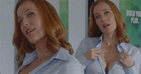 gillian anderson strips for the x files as she unbuttons her blouse in saucy scenes mirror online