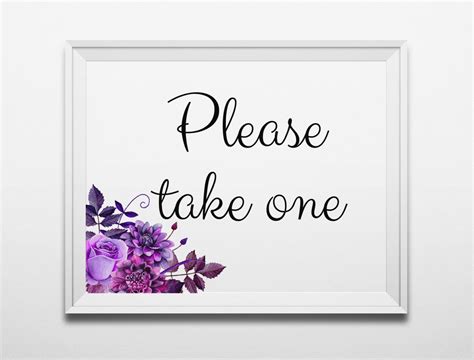purple wedding sign printable digital