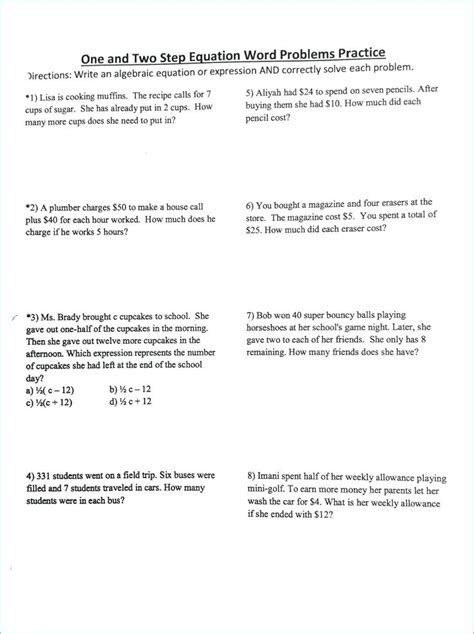 classified linear equations   variable word problems class