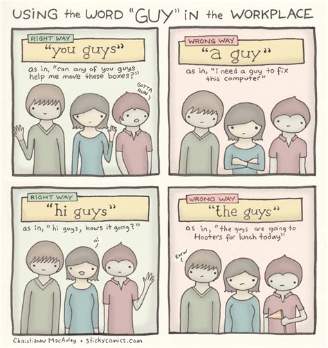How To Use The Word “guy” At Work Sticky Comics