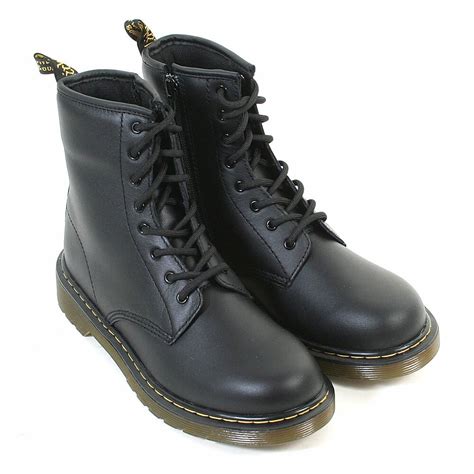 ebay sponsored dr martens youth smooth leather lace  zip boot black softy black  older